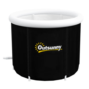 AUDIOHOME Outsunny Ice Bath Tub, 79 Gallon Outdoor Portable Cold Plunge Tub with Thermo Lid