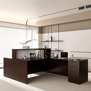 ALFA FURNISHING 2 Person L-Shaped Cubicle With Cable Management