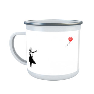 HAPPY LARRY Shawna Heart Balloon Enamel Mug
