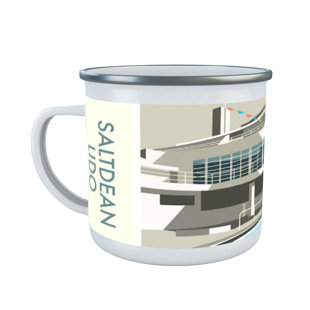 HAPPY LARRY Unique Saltdean Lido, Brighton and Hove, East Sussex Enamel Mug