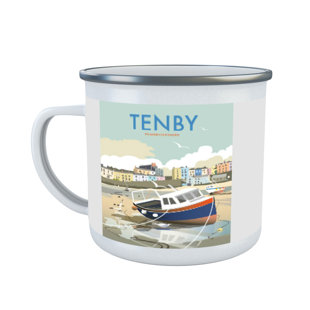 HAPPY LARRY Norene Tenby, Pembrokeshire, Wales Enamel Mug