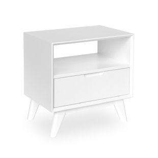 HAAKEN FURNITURE Solid + Manufactured Wood Nightstand
