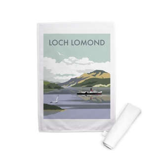 HAPPY LARRY Loch Lomand Tea Towel