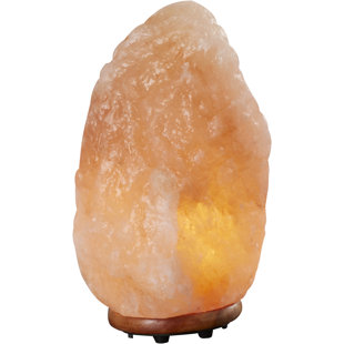 WORLD MENAGERIE Himalayan Glow Crystal Salt Lamp with Neem Wooden Base, 5-7 LBS