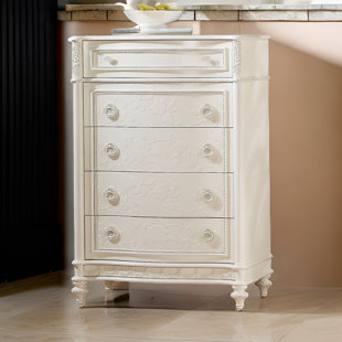 DARBY HOME CO Abbotson Dorie Tall Dresser Chest, 5 Drawers, Molded Trim, Wood