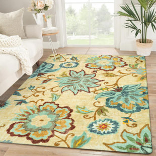 SHENZHEN LINGANG TECHNOLOGY CO., LTD Rectangle Floral Machine-Washable Area Rugs