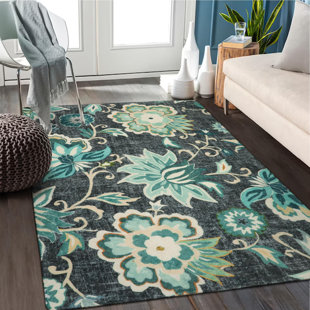 SHENZHEN LINGANG TECHNOLOGY CO., LTD Rectangle Floral Machine-Washable Area Rugs