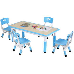 ZOOMIE KIDS Kids 5 Piece Play Or Activity Table and Chair Set