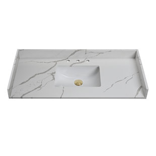 BOHUANG 48'' Quartz Single Bathroom Vanity Top with Sink