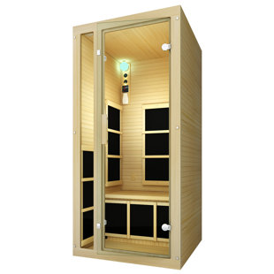JNH Lifestyles Joyous 1 - Person Bluetooth Compatible FAR Infrared Sauna in Hemlock