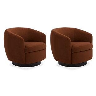 ROOMSENSE Marcy Swivel Barrel Chair (Set of 2)