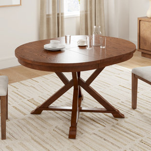 14 KARAT HOME INC. Floyd Transitional Extendable Dining Table With Solid Wood Legs