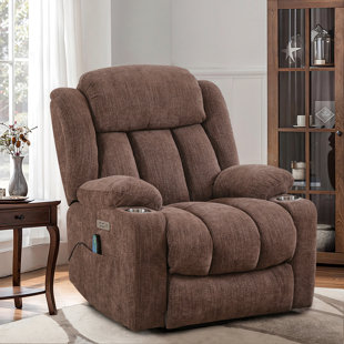 LATITUDE RUN® Neidlinger 35.82 Wide Recliner, Extra Wide Armrest With Cup Holder, New Skin Friendly Fabrics,Super Soft And Oversize Power Lift Assist Recliner Chair With Massage And Heat