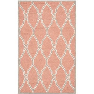 BREAKWATER BAY Albatross Geometric Hand Woven Orange And Ivory Area Rug