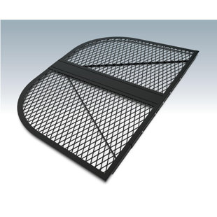 BJORN WOODWORKS 38x58 Well Covers, Mesh Steel Well Cover, Powder Coated Black, D - Shaped