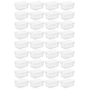 Sterilite 16 Quart Clear Plastic Stacking Storage Container Box w/ Lid (Set of 36)