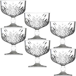 PASABAHCE 6 Pcs Glass Footed Ice Cream Cup Bowl Set (Set of 6)