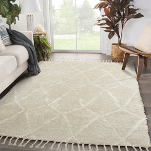 LR RESOURCES Hand Knotted Transitional Moroccan 100% Wool Shag Area Rug