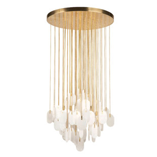 METROPOLITAN BY MINKA Metropolitan Constaledo - 8 Light Pan Pendant With White Alabaster Medallions