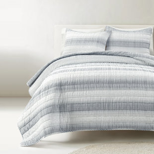 SPECIAL EDITION BY LUSH DECOR Yarn Dyed Textured Stripe Waffle Quilt 3 Pieces Set