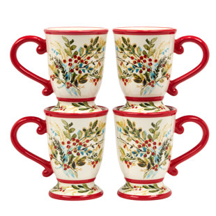 CERTIFIED INTERNATIONAL Christmas Gatherings Set of 4 Mugs 18 oz (Set of 4)