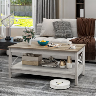 HIGHLAND DUNES O'Kean 39" Rectangular Coffee Table with Storage For Living Room