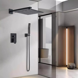 NABIYY 2 Function Shower Faucet System Set 8 in Rainfall Head with Mixer Valve Wall Mounted