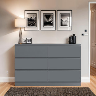 DAILY DEAL OFFERS Carlton 6 Drawer Chest Of Drawers. 110cm Wide. 3+3 Configuration. Matt Finish. Scratch Resistant. Modern No Handle Design.