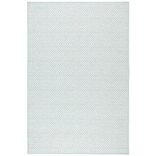 DASH AND ALBERT RUGS Herringbone Swedish Blue Machine Washable Rug