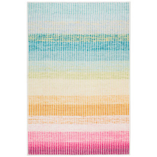 DASH AND ALBERT RUGS Watercolor Horizon Multi Machine Washable Rug