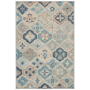 DASH AND ALBERT RUGS Pali Blue Machine Washable Rug