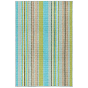 DASH AND ALBERT RUGS Aquinnah Ticking Multi Machine Washable Rug