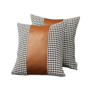 HOMEROOTS Houndstooth Throw Pillow Covers (Set of 2)