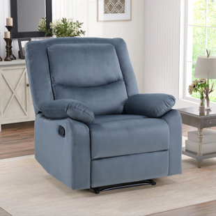 EBERN DESIGNS 35.4" Wide Classic and Overstuffed Soft Manual Recliner with Pillow Topped Armrests