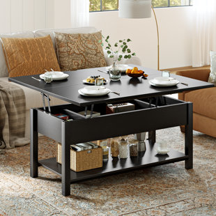 GRACIE OAKS Torron Lift Top Square Coffee Table, 4-in-1 Multi-Function and Large Coffee Table with Storage