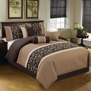 ELIGHT HOME Modern & Contemporary Channel Floral Comforter Set
