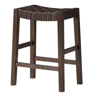 Maven Lane Emerson Kitchen Stool with Vegan Leather Upholstery