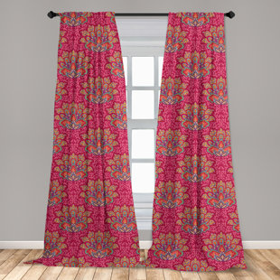 EAST URBAN HOME Lotus Semi-Sheer Rod Pocket Curtain Panels (Set of 2)