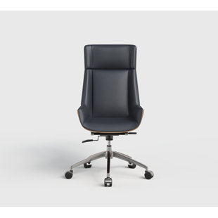 BLACKTAG CORP. Wood & Leather Modern Executive Conference Chair with Wooden Back (set Of 4)