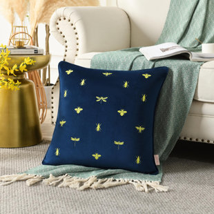 HANG ZHOU YONG WANG JIA FANG YOU XIAN GONG SI Insect Embroidered Velvet Pillow Cover & Insert