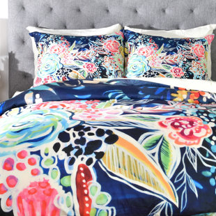 DENY DESIGNS Night Bloomers Modern & Contemporary Floral Duvet Cover