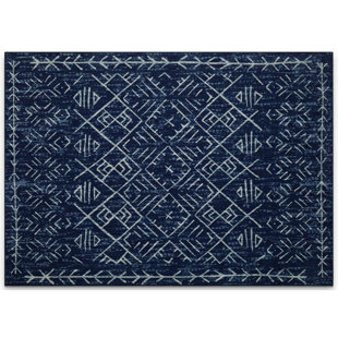 UNION RUSTIC Imitation Cashmere Non-Slip Cotton Bottom Soft Area Rug Fishbone Nordic Style Skin-Friendly Carpet Navy