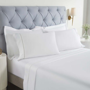 HAUS & HOME Riverton Cotton Cross-Stitch Embroidered Deep Pocket Bed Sheet Set by Superior