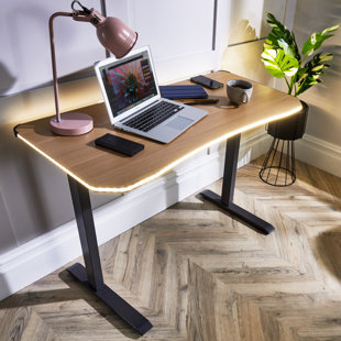 X ROCKER XR Living - Oka Woodgrain Office Desk - Wireless Charging