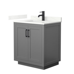 WYNDHAM COLLECTION Miranda 30" Freestanding Single Bathroom Vanity with Quartz Top