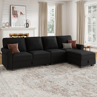 Honbay L-shaped Sectional Sofa Reversible Storage Sectional Couch