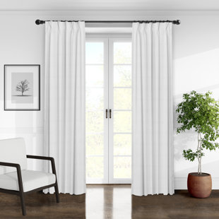 6IX TAILORS FINE LINENS Elsie Linen Look Pinch Pleat Drapery Panels Pair