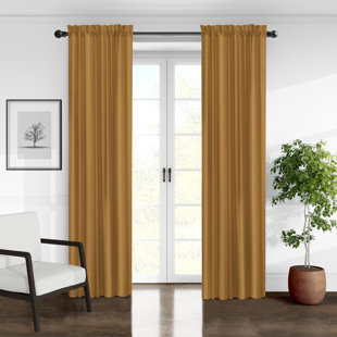 6IX TAILORS FINE LINENS Elsie Linen Look Rod Pocket Drapery Panels Pair