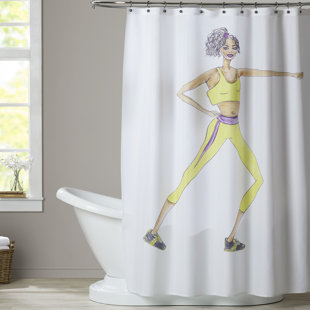GROVELANE 71" x 74" Shower Curtain, Tai Chi by Alison B Illustrations