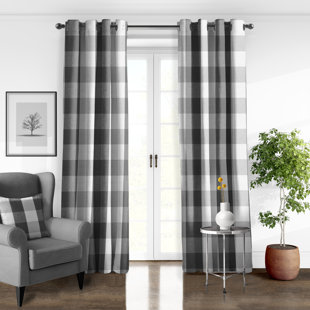 6IX TAILORS FINE LINENS Walker Buffalo Grommet Drapery Panel Room Darkening Curtain Pair (Set of 2)